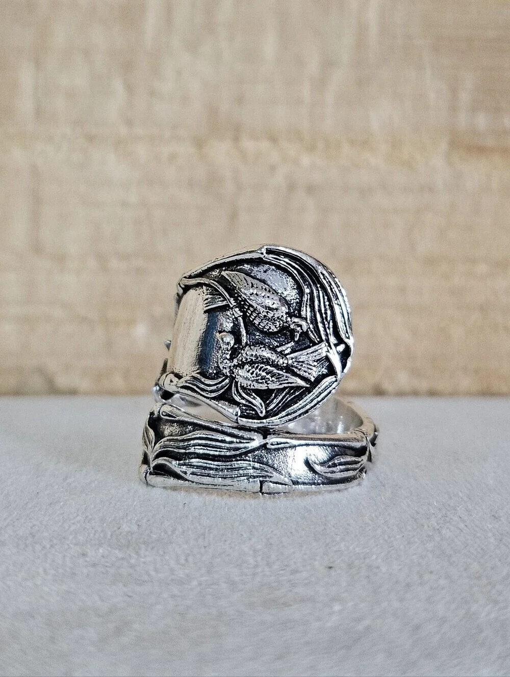 Two Love Birds Spoon Ring